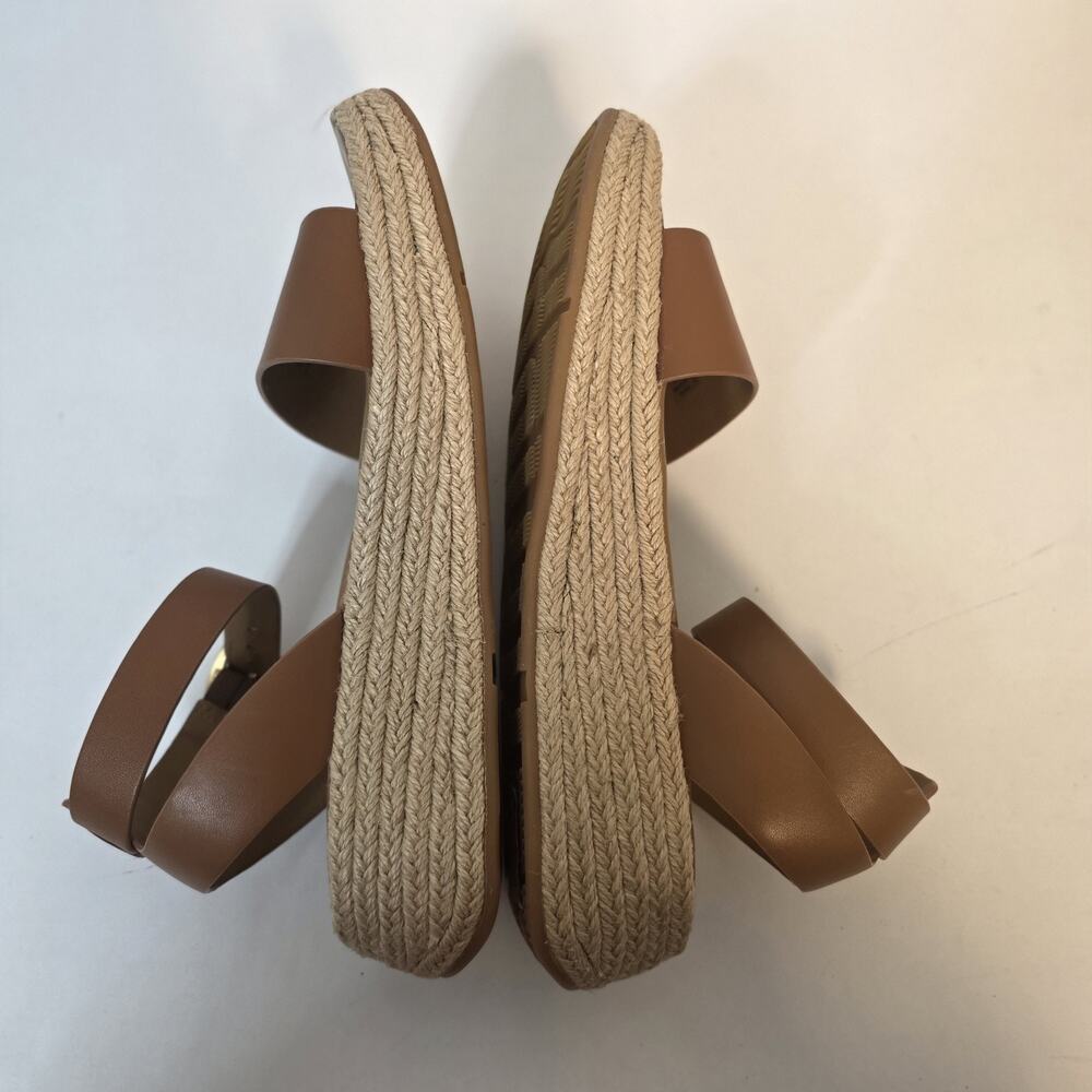 FitFlop F-Mode Womens Espadrille Sandals Sz 9 Deep Tan Leather Ankle Strap - Picture 13 of 16